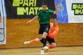 The futsal match of Ukrainian ExtraLeague Viva Cup Monolit vs Donbass Energo Trading Royalty Free Stock Photo