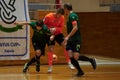 The futsal match of Ukrainian ExtraLeague Viva Cup Monolit vs Donbass Energo Trading Royalty Free Stock Photo