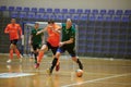 The futsal match of Ukrainian ExtraLeague Viva Cup Monolit vs Donbass Energo Trading Royalty Free Stock Photo