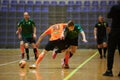 The futsal match of Ukrainian ExtraLeague Viva Cup Monolit vs Donbass Energo Trading Royalty Free Stock Photo