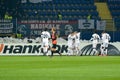 KHARKIV, UKRAINE - February 14, 2019: Eintracht Frankfurt football pplayer celebrate goal scored during the UEFA Europa League