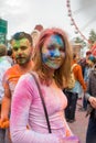 Celebrating the Indian festival of colors and spring Holi in Gorky Park