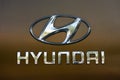 Kharkiv, Ukraine, July, 2019 Hyundai logo sign on auto dealer trade and service center