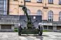 76mm divisional gun M1942 ZiS-3 outdoors near the M.F. Sumtsov Kharkiv Historical Museum.