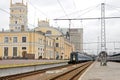 Railway tracks at the Kharkiv Passenger Railway Station Royalty Free Stock Photo