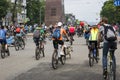 Annual spring city cycling holiday and cycling through the streets of the city.