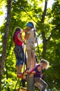 A new popular children`s attraction is an extreme spruce with flying children of adolescence.