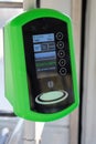 Green color validator close up.