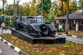 Sculpture of a Batmobile in Gorky Park in Kharkov