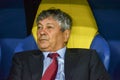 KHARKIV, UKRAINE - September 02, 2017: Coach Mircea Lucescu during the FIFA World Cup 2018 qualifying game of Ukraine against