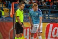 Football player of Manchester City Kevin De Bruyne during UEFA Champions League match vs Royalty Free Stock Photo