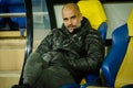 KHARKIV, UKRAINE - September 18, 2019: Pep Guardiola coach during the UEFA Champions League match between Shakhtar Donetsk vs Royalty Free Stock Photo