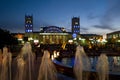 Illuminated Kharkiv or Kharkov railway station