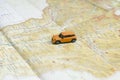 KHARKOV, UKRAINE- 13 APRIL 2018: Car on the map. Travel concept. Royalty Free Stock Photo