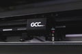 Kharkov, Ukraine - December 24, 2021: GCC Jaguar PPF vinyl cutter, plotter machine head, logo close-up