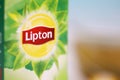 KHARKOV, UKRAINE - DECEMBER 8, 2020: Lipton classic green tea bags. Lipton is a British brand of tea owned by Unilever and PepsiCo