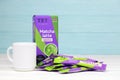 KHARKOV UKRAINE - DECEMBER 28 2020: Pack of TET Matcha latte vanilla tea sticks. True english tea manufactured by Sun Generation