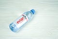 KHARKOV, UKRAINE - JULY 2, 2021: Bottle Of Evian Natural Mineral Water. Evian bottling factory located in Amphion, France