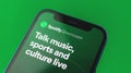 Kharkov, Ukraine - June 17, 2021: Spotify Greenroom audio message chat app logo close-up Royalty Free Stock Photo