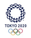 Kharkov, Ukraine - 22 March. Official logo of the 2020 Summer Olympic Games in Tokyo ,isolated on white background Royalty Free Stock Photo