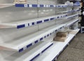 Kharkov, UKRAINE - March 7 2022: War of Russia against Ukraine. Empty shelves in Kharkov grocery stores