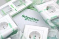 Schneider electrics box of plastic electrical outlets with european plug standard. Schneider Electric is a European multinational