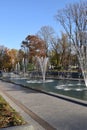 Kharkov, Ukraine. 2021, October 26. View of a Canal with fountain drops and splashes