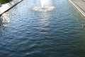 Kharkov, Ukraine. 2021, October 26. View of a Canal with fountain drops and splashes