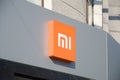 KHARKOV, UKRAINE - OCTOBER 20, 2019: Xiaomi store logo in Kharkiv. Xiaomi was founded in 2010 by serial entrepreneur Lei Jun Royalty Free Stock Photo