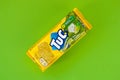 Tuc snack pack on bright green flat background
