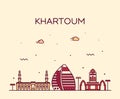 Khartoum skyline Sudan vector big city line style