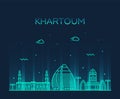 Khartoum skyline Sudan vector big city line style