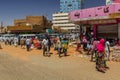 KHARTOUM, SUDAN - MARCH 8, 2019: People on a street in Khartoum, capital of Sud