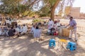 KHARTOUM, SUDAN - MARCH 7, 2019:Typical tea stall in Khartoum, capital of Sud