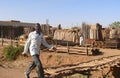 KHARTOUM, SUDAN - 22 NOVEMBER 2008: Wood products market. Building materials. Royalty Free Stock Photo