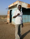 KHARTOUM, SUDAN - 22 OCTOBER 2008: An unknown man - a policeman Royalty Free Stock Photo