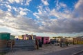 Beautiful sunset over the colorful shacks of Khayelitsha.