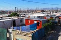 Khayelitsha township, South Africa - 29 August 2018 : BAckyard in a township in South Africa