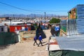 Khayelitsha township, South Africa - 29 August 2018 : BAckyard in a township in South Africa