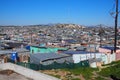 Khayelitsha township, South Africa - 29 August 2018 : BAckyard in a township in South Africa Royalty Free Stock Photo