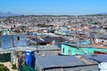 Khayelitsha township, South Africa - 29 August 2018 : BAckyard in a township in South Africa Royalty Free Stock Photo