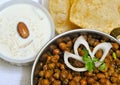 Kheer Puri and Chole Royalty Free Stock Photo