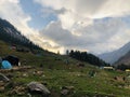 Kheerganga trek and camping view Himachal