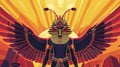 Khepri, the scarab-faced god of ancient Egypt. Egyptian culture symbols, rising sun god with beetle head and sacred Royalty Free Stock Photo