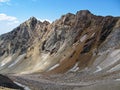 Landscape of Khersan summits and glacier in Alamkuh mountains of Iran