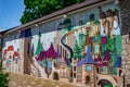 A fairytale picture outside on the wall of a kindergarten on Kanatna Street in Kherson. Graffiti