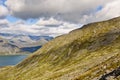 Khibiny Mountains. Tundra, lake, cloudy sky