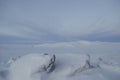 The Khibiny peaks lighted by the sun winter background