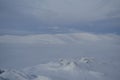 The Khibiny peaks lighted by the sun winter background