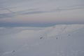 The Khibiny peaks lighted by the sun winter background